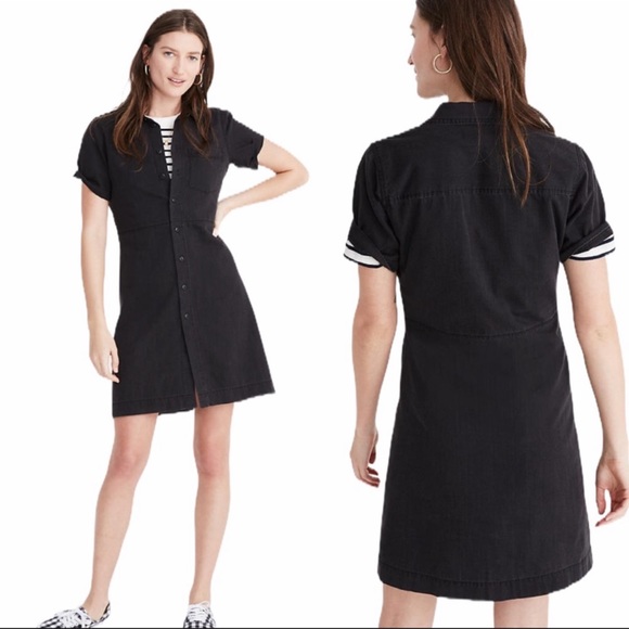 Madewell Dresses & Skirts - Madewell Lunar Wash Denim Waisted Shirtdress Size XS